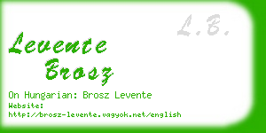levente brosz business card